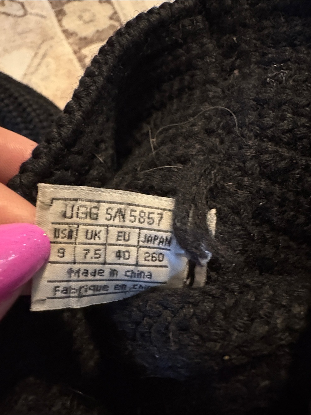 Ugg Black Knit Mid Calf Womens Boot - Picture 2 of 10
